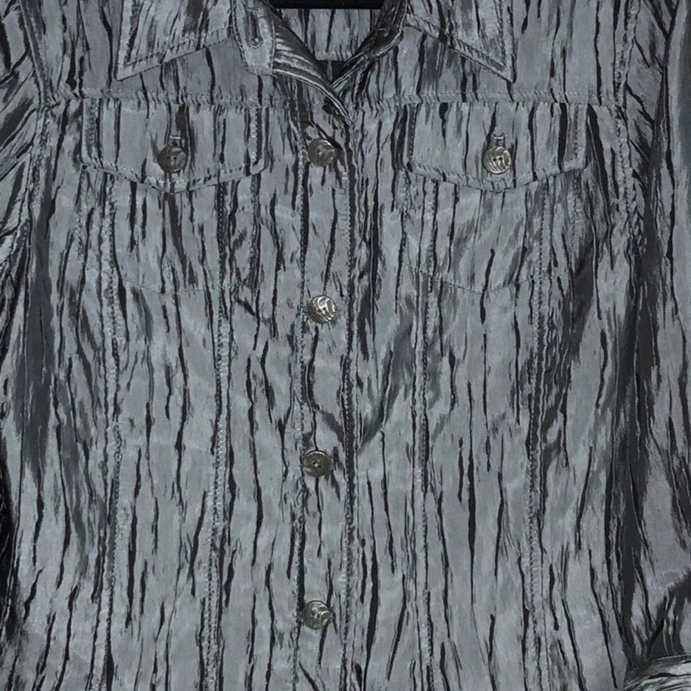 Ruby Rd. - Grey & Black Lightweight Button Down J… - image 7